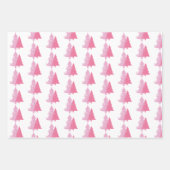 フェスティバルピンクのクリスマスタイル模様 ラッピングペーパーシート (正面)
