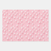 フェスティバルピンクのラッピング紙と白い雪 ラッピングペーパーシート (正面2)