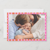 フェスティバルピンクオレンジ色チェッ縁どカーボード2枚の写真 シーズンカード (裏面)