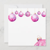 フェスティバルピンクオーナメントレディースクリスマスブランチ 招待状 (裏面)
