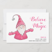 フェスティバルピンククリスマスキュート信じ格言イン魔法 シーズンカード (正面)