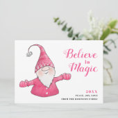 フェスティバルピンククリスマスキュート信じ格言イン魔法 シーズンカード (スタンド正面)