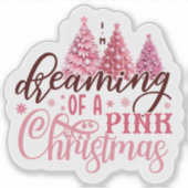 フェスティバルピンククリスマスジョイステッカー シール (正面)