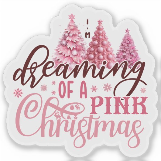 フェスティバルピンククリスマスジョイステッカー シール (正面)
