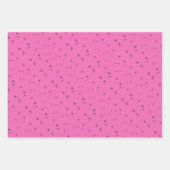 フェスティバルピンククリスマスツリーのスノーフレークのパターン ラッピングペーパーシート (正面2)