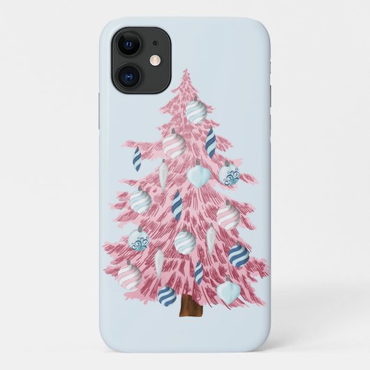 フェスティバルピンククリスマスツリー Case-Mate iPhoneケース (裏面)