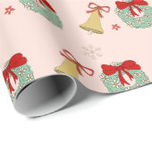 フェスティバルピンククリスマスラッピング紙 ラッピングペーパー (ロールコーナー)
