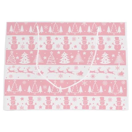 フェスティバルピンククリスマス ラージペーパーバッグ (正面)