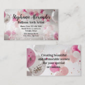 フェスティバルピンクバルーンアーチアーティストパーティープランナー 名刺 (正面/裏面)