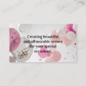 フェスティバルピンクバルーンアーチアーティストパーティープランナー 名刺 (裏面)