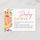 フェスティバルピンクフラワーシトラスブライダルディスプレイシャワー エンクロージャーカード (正面)