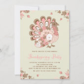 フェスティバルピンクフローラ七面鳥感謝祭パーティー 招待状 (正面)