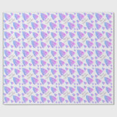 フェスティバルピンクブルークリスマスツリーの水色 ラッピングペーパー (フラット)