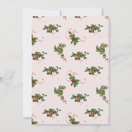 フェスティバルピンクホリーとシルバーベルクリスマス 招待状 (裏面)