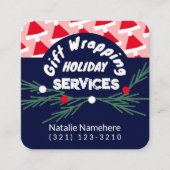 フェスティバルピンクモダンプロフェッショナルギフトラップサービス スクエア名刺 (正面)