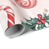 フェスティバルピンクレッドヴィンテージクリスマス ラッピングペーパー (ロールコーナー)