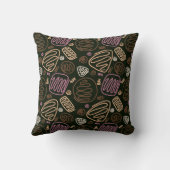 フェスティバルピンクワンライン芸術的スケッチパターン クッション (裏面)