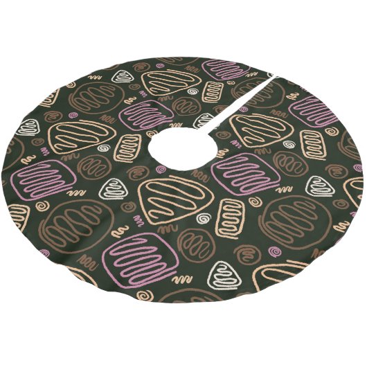 フェスティバルピンクワンライン芸術的スケッチパターン ブラッシュドポリエステルツリースカート (アングル)