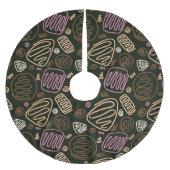 フェスティバルピンクワンライン芸術的スケッチパターン ブラッシュドポリエステルツリースカート (正面)