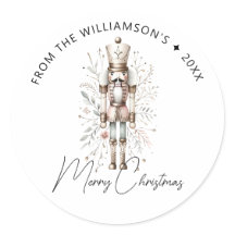 フェスティバルピンク金ゴールドくるみ割りクリスマスシール