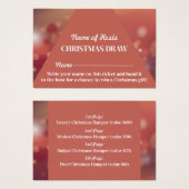 フェスティバルピンク、クリスマスパーティーラッフルチケット (正面&裏面)