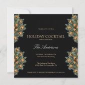 フェスティバルピーコックホリデーカクテルクリスマスパーティー 招待状 (正面)
