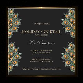 フェスティバルピーコックホリデーカクテルクリスマスパーティー 招待状