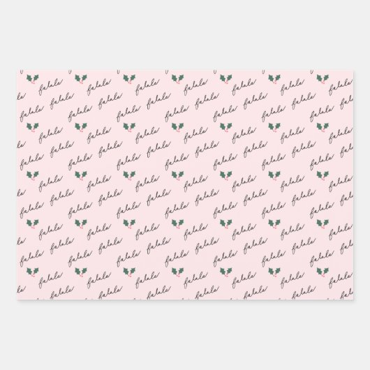 フェスティバルファラクリスマスツリーヴィンテージピンクトラック ラッピングペーパーシート (正面3)