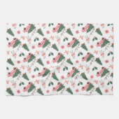 フェスティバルファラクリスマスツリーヴィンテージピンクレトロバン キッチンタオル (横)