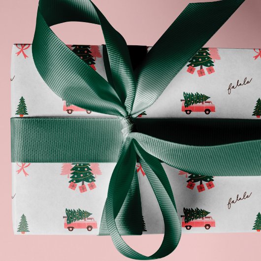フェスティバルファラクリスマスツリーヴィンテージレトロバン ラッピングペーパー