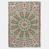 フェスティバルファンキーボホヒッパイクリスマス万華鏡のように千変万化するパターン スローブランケット (正面縦)