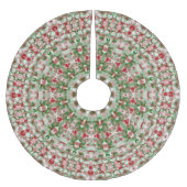 フェスティバルファンキーボホヒッパイクリスマス万華鏡のように千変万化するパターン ブラッシュドポリエステルツリースカート (正面)