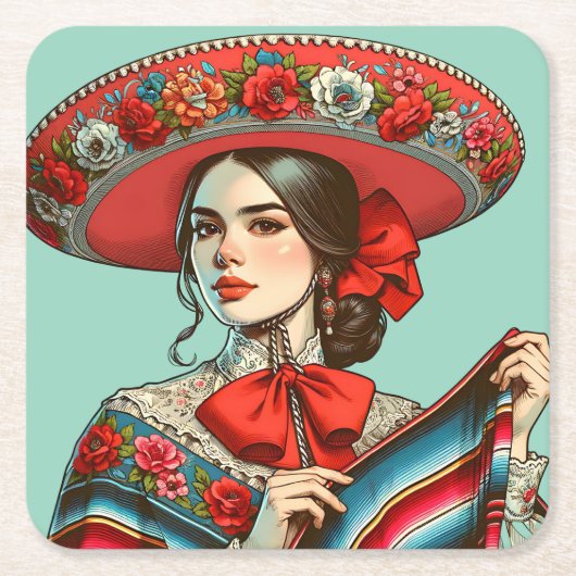 フェスティバルフィエスタマリアチパーティー スクエアペーパーコースター (正面)