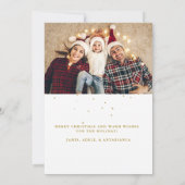 フェスティバルフェイク-金ゴールドの楽しい写真クリスマス シーズンカード (裏面)