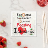 フェスティバルフェスティング – I LOVEクリスマス スタンダードカクテルナプキン (インサイチュ)