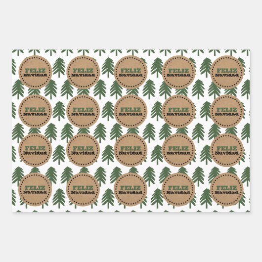 フェスティバルフェリズナビダードクリスマスツリー ラッピングペーパーシート (正面)