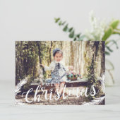 フェスティバルフォトピンクの葉クリスマスホリデーカード シーズンカード (スタンド正面)