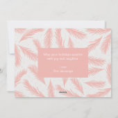 フェスティバルフォトピンクの葉クリスマスホリデーカード シーズンカード (裏面)