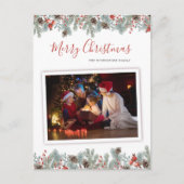 フェスティバルフォト素朴ボタニカルクリスマス シーズンポストカード (正面)