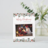 フェスティバルフォト素朴ボタニカルクリスマス シーズンポストカード (スタンド正面)