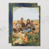 フェスティバルフォト金ゴールドグリッタードットホリデーカード シーズンカード (正面/裏面)