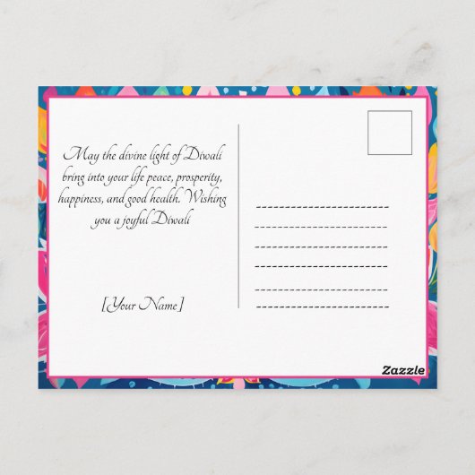 フェスティバルフォヴィシュディワリグリーティング ポストカード (裏面)