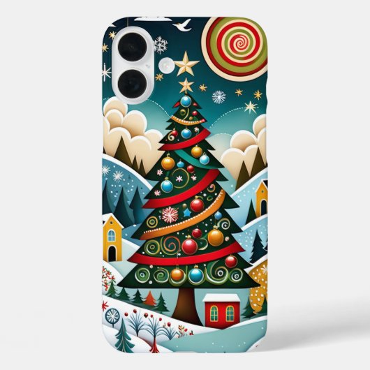 フェスティバルフォークアートクリスマスツリー Case-Mate iPhoneケース (裏面)