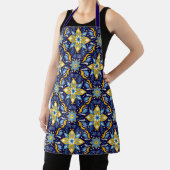 フェスティバルフォークアートタイルパターンオールオーバープリントエプロン エプロン (インサイチュ)