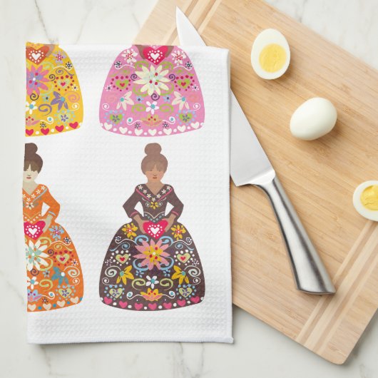 フェスティバルフォークアートレディース キッチンタオル (四つ折り)