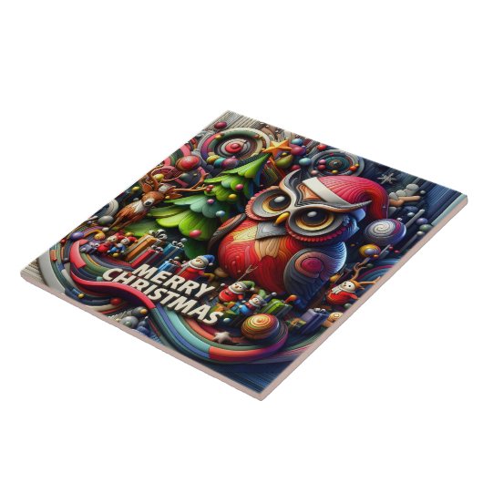 フェスティバルフクロウと友祝達のクリスマス タイル (側面)