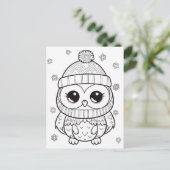 フェスティバルフクロウの子供の着色 ポストカード (スタンド正面)