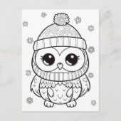 フェスティバルフクロウの子供の着色 ポストカード (正面)