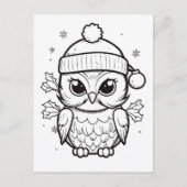 フェスティバルフクロウの子供の着色 ポストカード (正面)