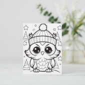 フェスティバルフクロウキッズ着色はがき ポストカード (スタンド正面)